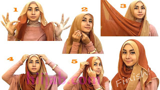 tutorial hijab segi empat cantik