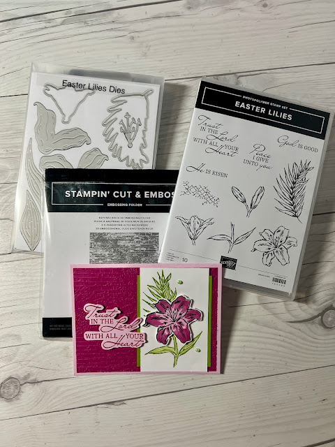 Stampin' Up! Stamp Set and Dies used to create a handmade floral greeting card