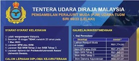 Peluang Kerjaya : e-Pengambilan TUDM 2022 (Tentera Udara Diraja Malaysia)