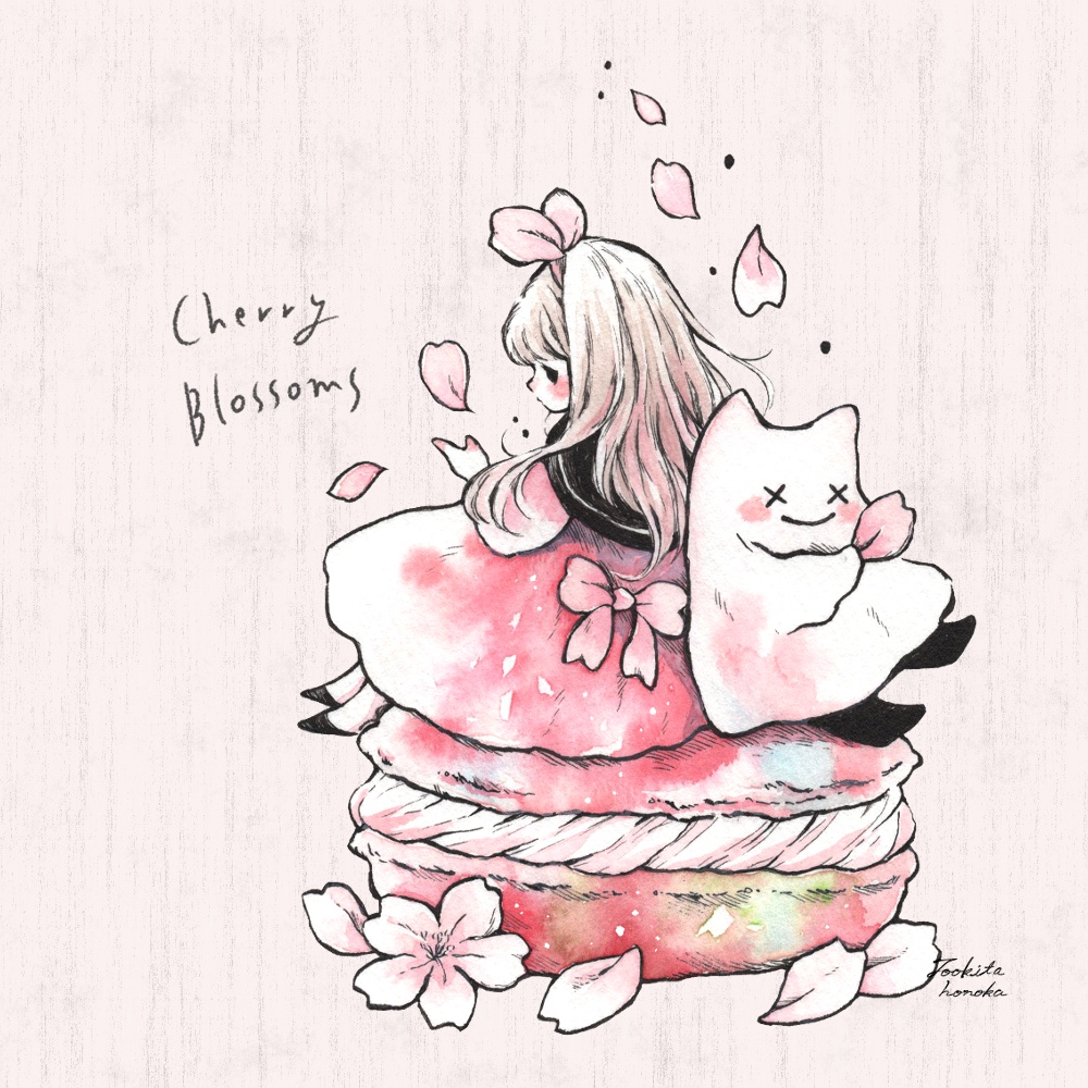 春の桜とマカロンのふんわりかわいいイラスト 遠北ほのかのイラストサイト 春の桜とマカロンのふんわりかわいいイラスト 遠北ほのかのイラストサイト