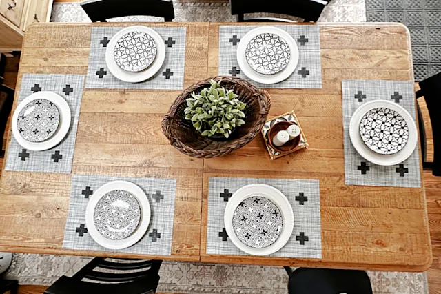 arial view of table setting