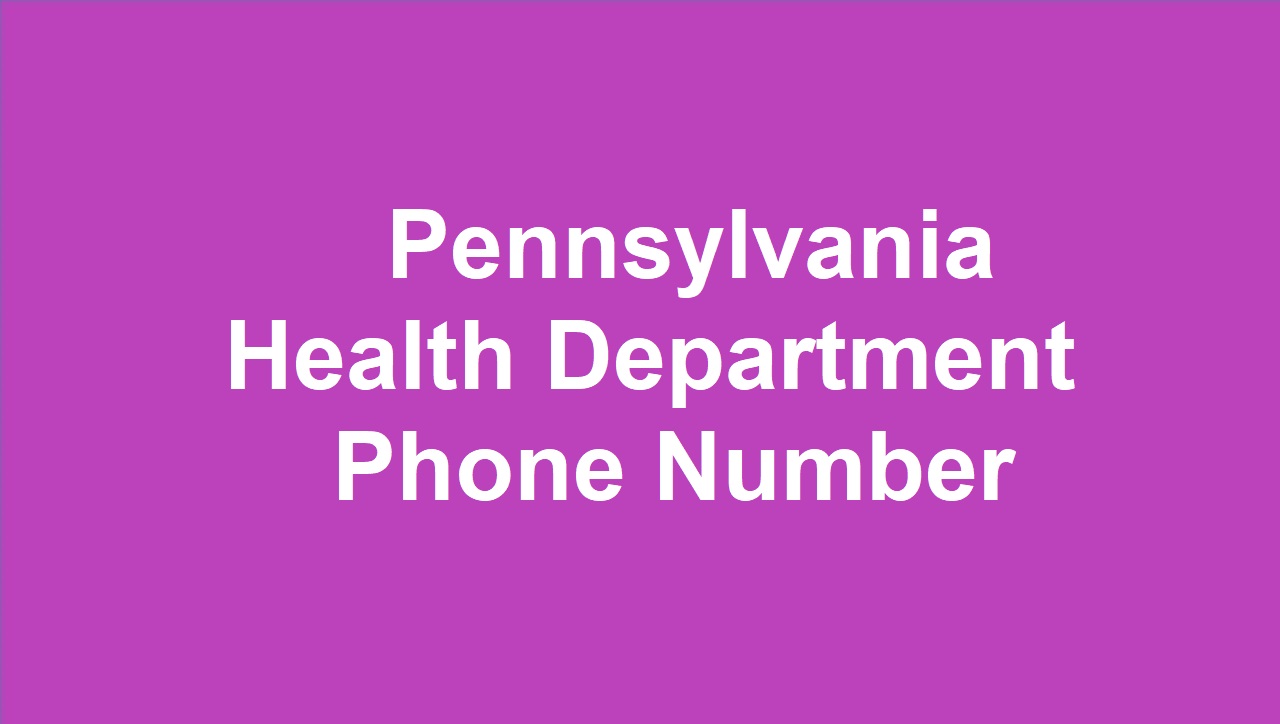 Pennsylvania Health Department Phone Number