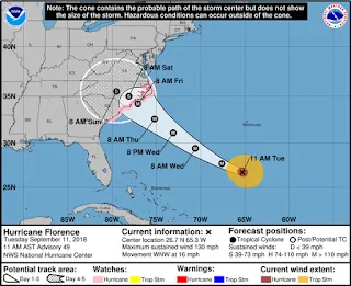 Furação Florence nos Estados Unidos pode atingir 12 usinas no clear