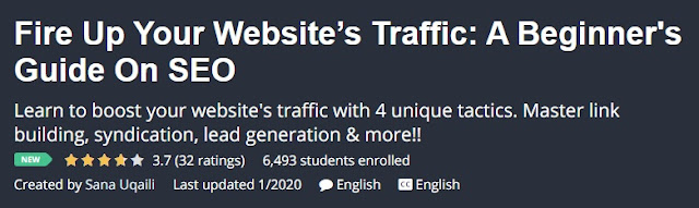 Udemy Coupon - Fire Up Your Website’s Traffic: A Beginner's Guide On SEO