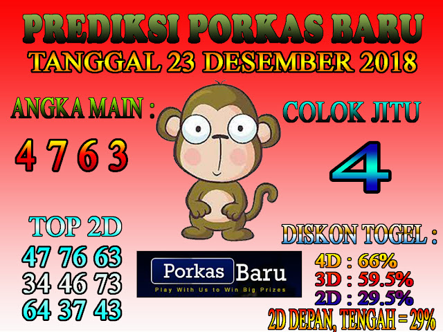 Prediksi Togel Porkas Baru 23 Desember 2018