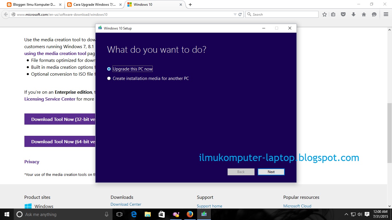 Cara Upgrade Windows 7/8 ke Windows 10 Gratis