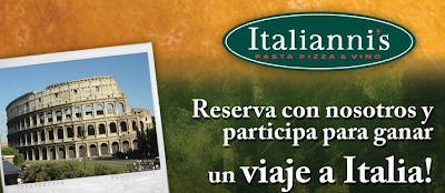 premio viaje a Italia promocion Italianni's Mexico 2010