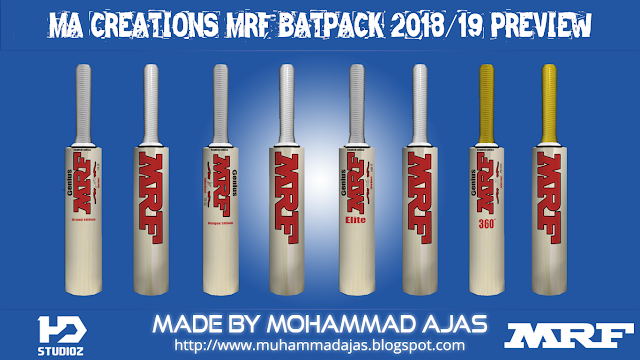 MA CREATIONS:NEW  MRF BAT RANGE 2018-19 NOW RELEASED...