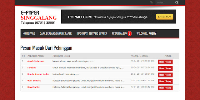 Aplikasi E-paper (Koran Digital) Full Fitur dengan PHP 7 dan MySQLi