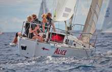 J/24 German women's sailing team- ALICE- sailing at Monte Carlo, Monaco