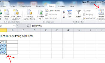 Cách tách dữ liệu trong cột excel
