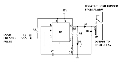 Car Alarm Arming Horn Beep Canceller Circuit Diagram
