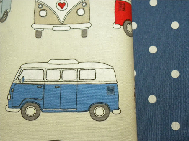 Campervan and spotty fabric