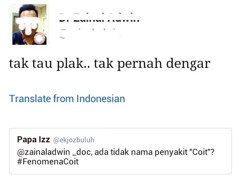 Coit bukanlah sejenis penyakit