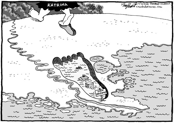 Hurricane Katrina as a Giantess Treading on New Orleans 2005