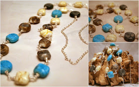 Chilean Volcanoes: ceramic beads, sterling silver, wire wrapped necklace :: All Pretty Things