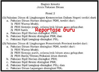 Aturan Baru Seragam PNS Berdasarkan Permendagri Nomor 68 Tahun 2015