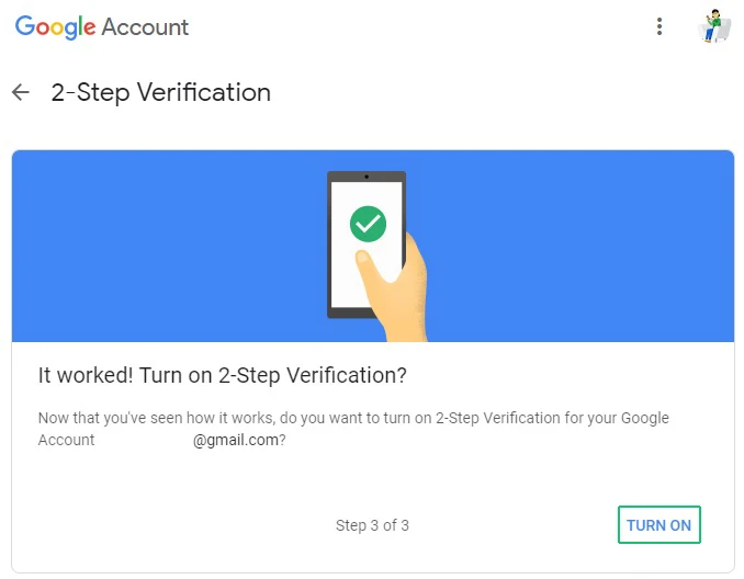 Secure your account with two-step authentication