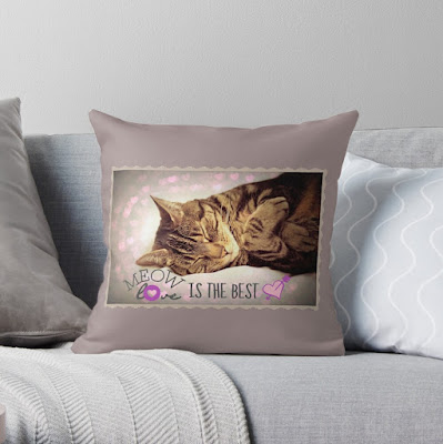 cat-themed throw pillow