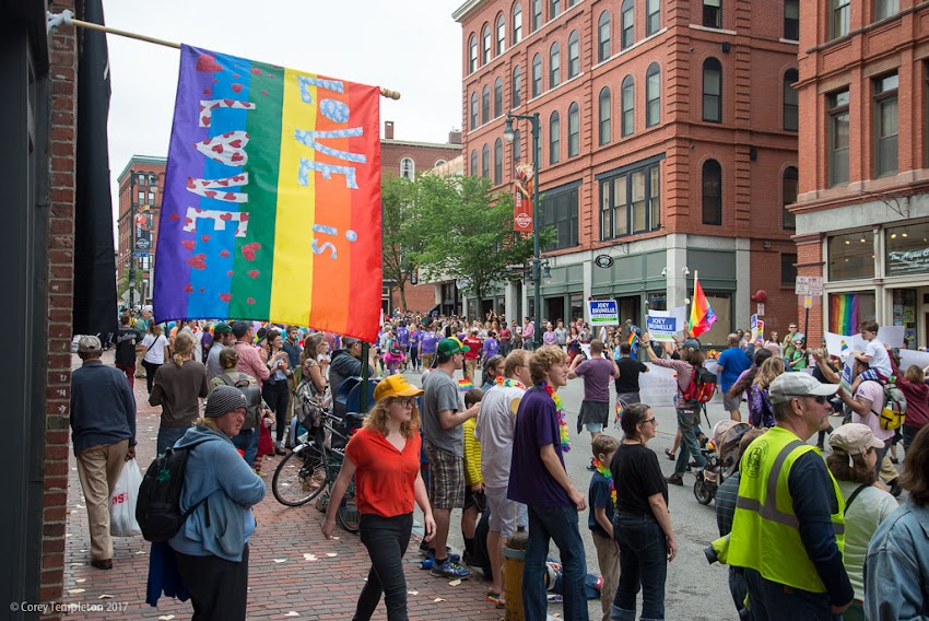 Portland, Maine USA June 2017 photo by Corey Templeton. A few photos from yesterday's big Pride Portland parade which runs from Monument Square all the way down to a festival in Deering Oaks Park.