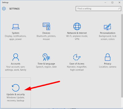 Now click Update & security