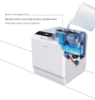 small dishwasher with a build-in 5L water tank