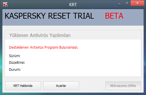 Kaspersky Reset Trial Full Türkçe İndir - Trial Resetleme