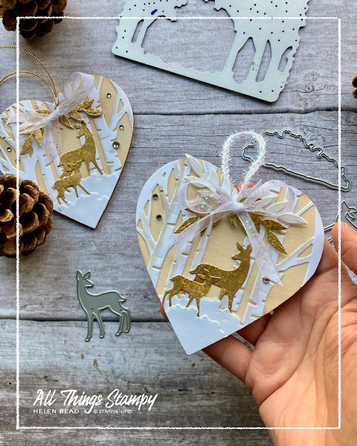 Christmas ornament Stampin Up Grove deer dies