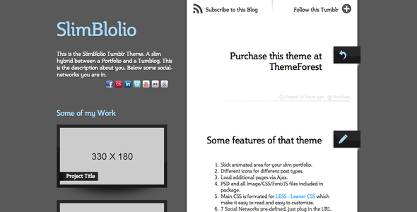 SlimBlolio Tumblr Theme - Blog Tumblr