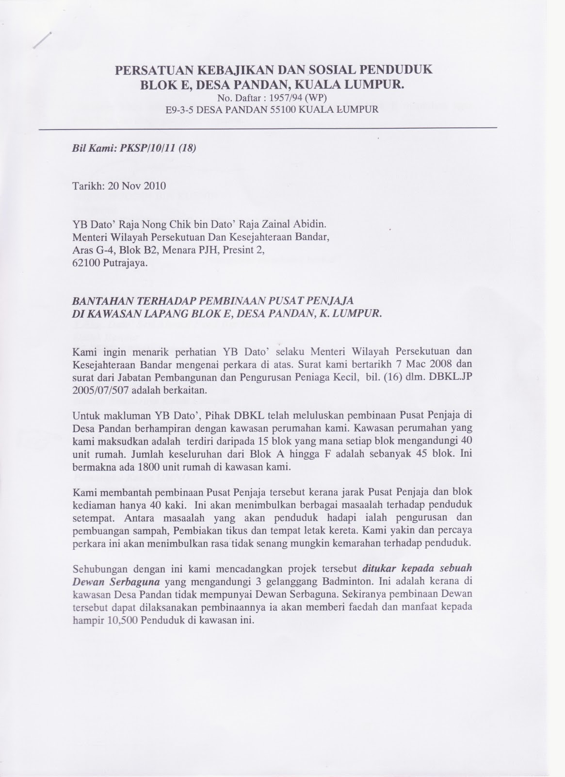 Contoh Surat Sokongan Wakil Rakyat - Surat Sokongan Dan 