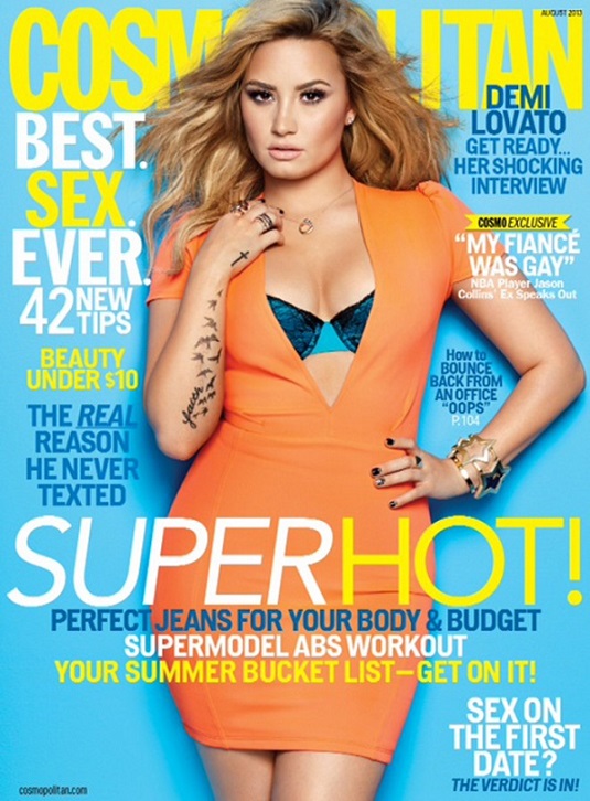 Demi Lovato looking stunning on the cover of Cosmopolitan Magazine