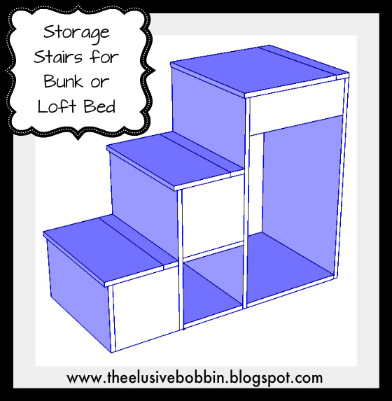 The Elusive Bobbin: Free Storage Stairs Plans for a Loft Bed