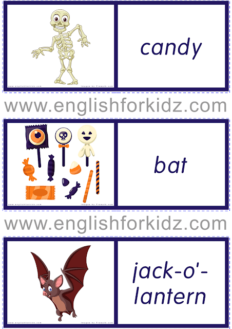 Halloween dominoes for ESL students