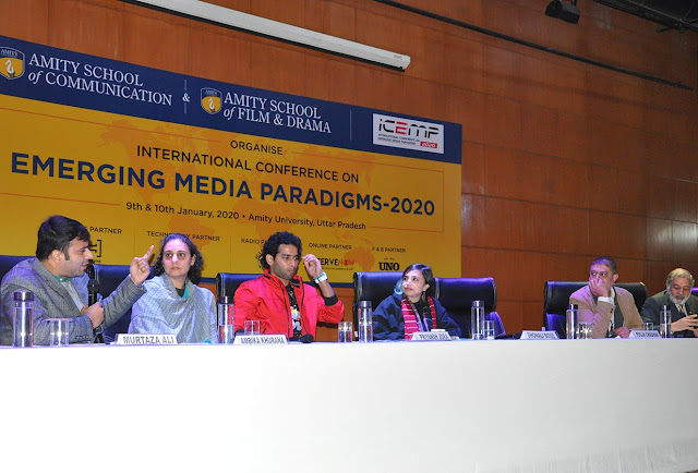 Film Critic Murtaza Ali Khan participating in International Conference on Emerging Media Trends - 2020 alongside director Shonali Bose and Ambika Khurana, Director, Public Policy, Netflix at Amity University