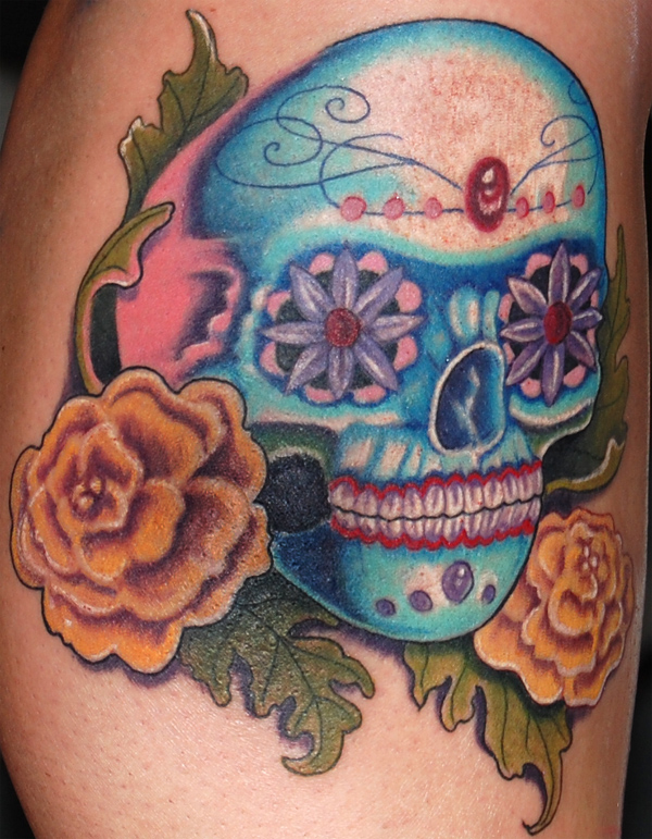 candy skull tattoo designs
