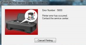 cara reset printer canon ip2770