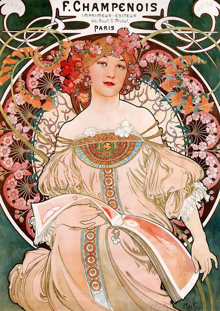 art nouveau papel tapiz, lamparas, muebles y obras de arte