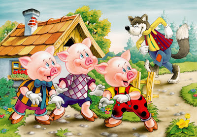Three little pigs and the wolf