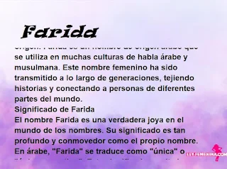 significado del nombre Farida