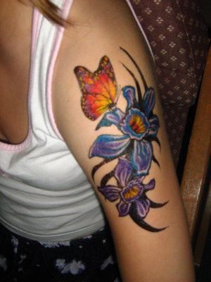 2012 Butterfly Tattoos on Shoulder