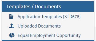 Image of the State Application Section of the CalCareers accout site