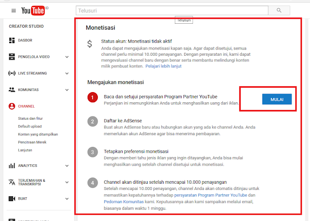 Gila! Upload Video Dapet Duit, Gara gara Daftar Google Adsense Youtube Monetisasi Video 