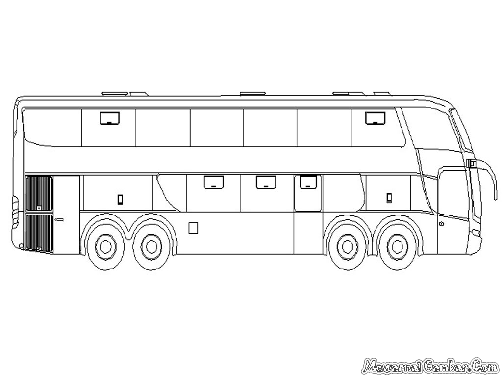 Mewarnai Mobil Bis | Mewarnai Gambar