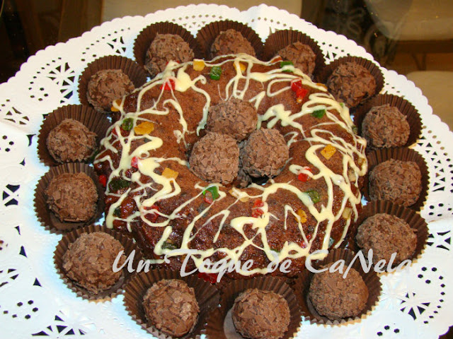 pastel chocolate, trufas naranja