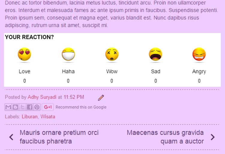 Membuat Widget Feelback Atau Emoticon Reaction Lucu Di Postingan Blog