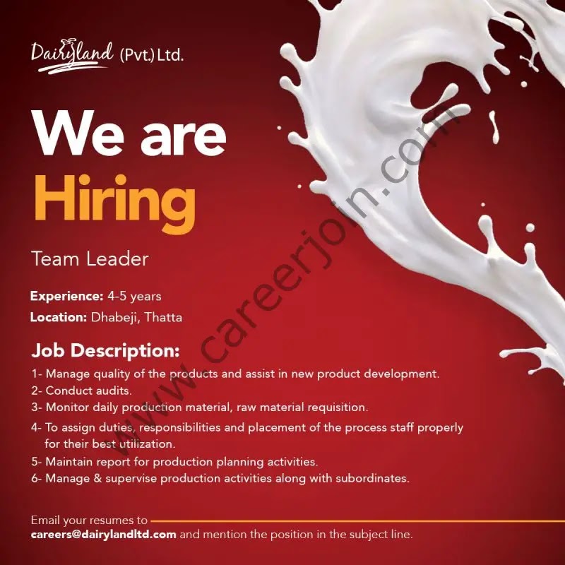 Dairyland Pvt Ltd Jobs in 2023