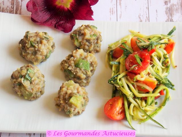 Boulettes lentilles-sarrasin-courgette (Vegan)