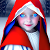The Blue-Eyed Girl in Ghost Style with Red Hooded Dress