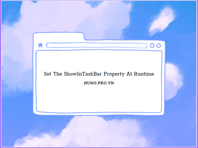 [VB.NET] Set The ShowInTaskBar Property At Runtime