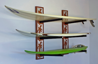 surfboards made from ocean trash, including plastic bags